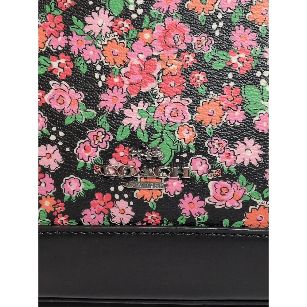 COACH F57621 Mini Sierra Satchel In Posey Cluster Floral Print Handbag Crossbody